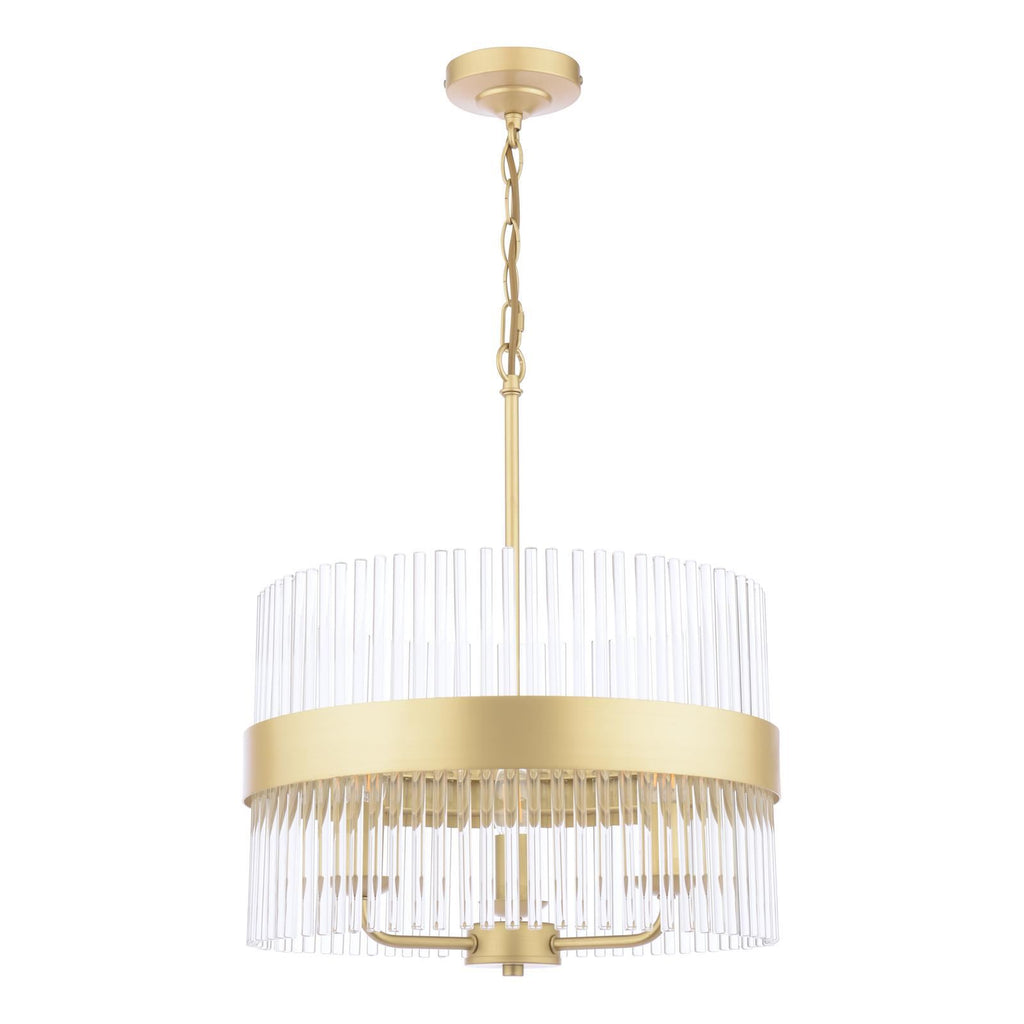 Laura Ashley Alexa 3 Light Pendant Glass and Matt Antique Brass LA3756654-Q