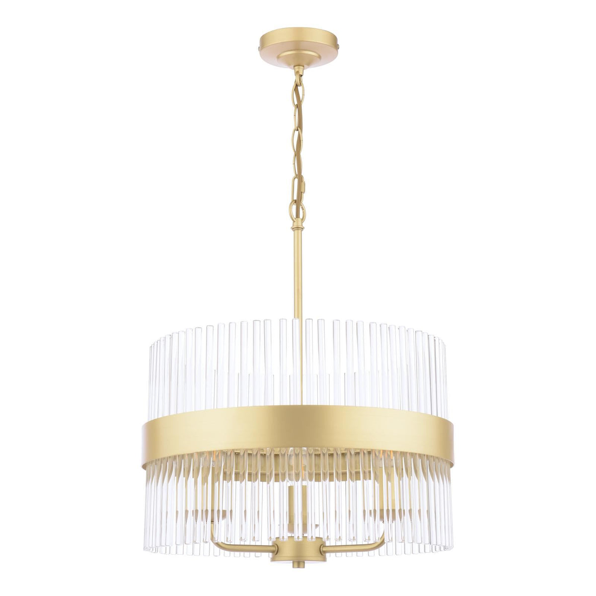 Laura Ashley Alexa 3 Light Pendant Glass and Matt Antique Brass LA3756654-Q