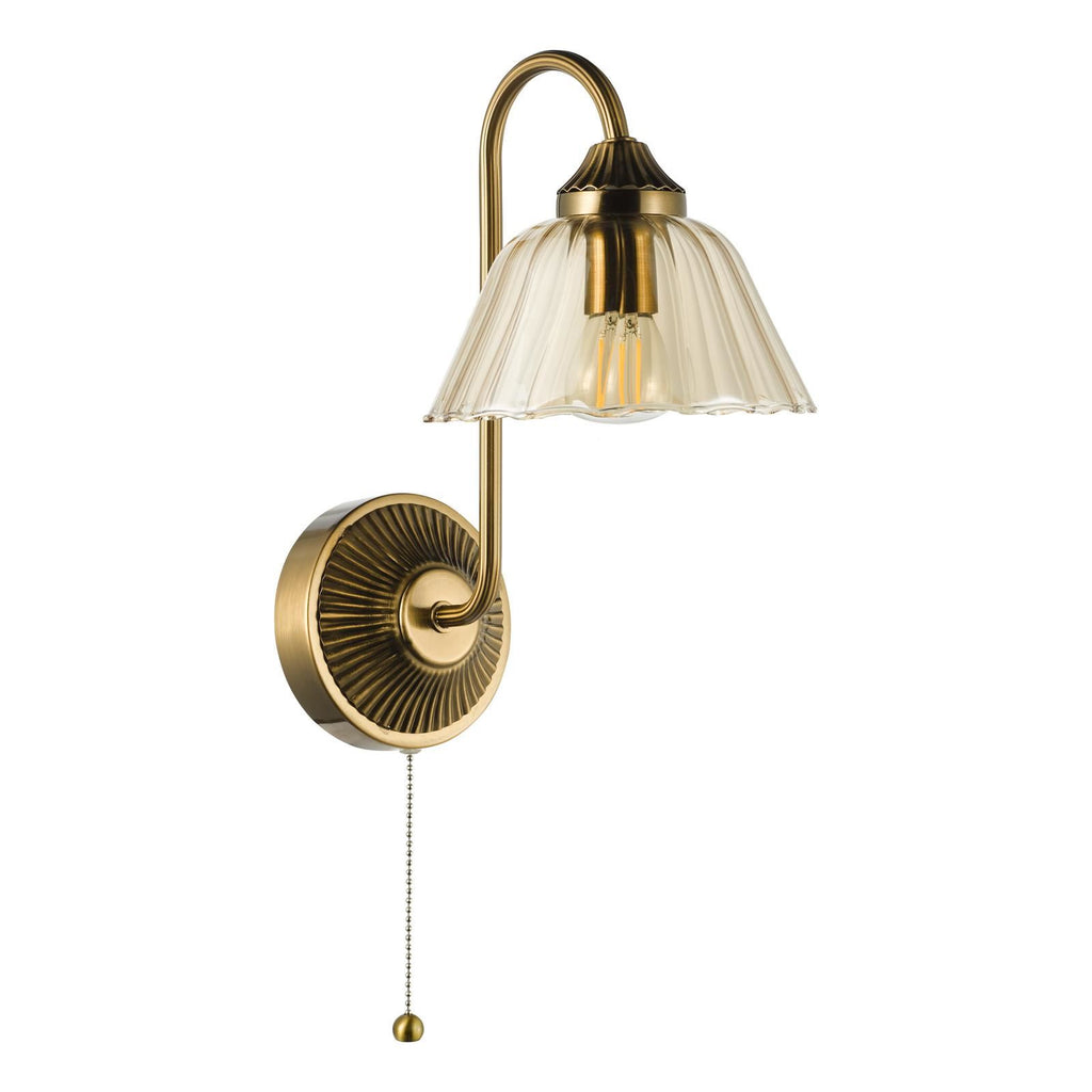 Erika Wall Light Antique Bronze and Amber Glass ERI0763