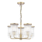 Laura Ashley Hilcote 5 Light Armed Pendant Matt Antique Brass and Glass LA3756650-Q