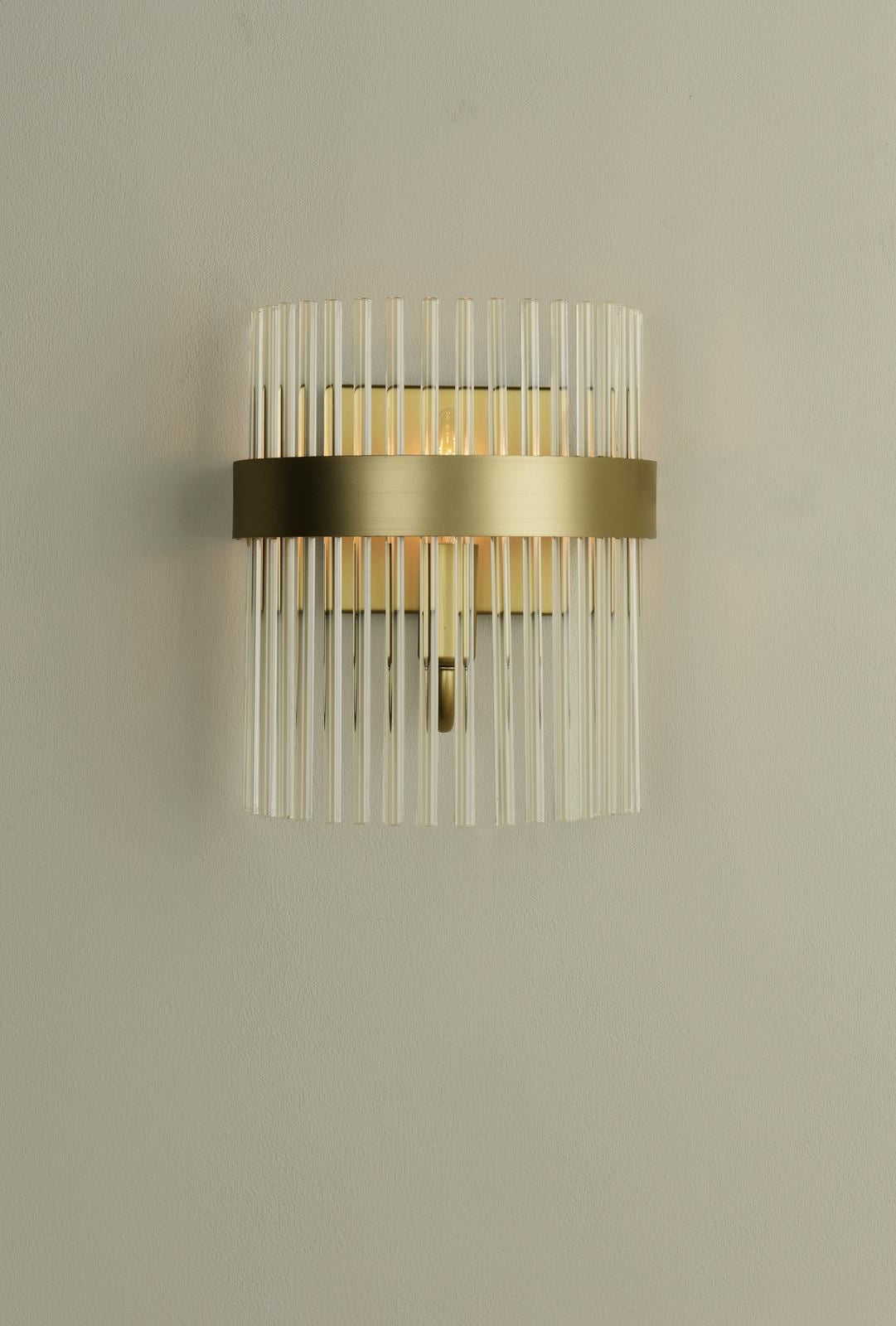 Laura Ashley Alexa Wall Light Glass and Matt Antique Brass LA3756656-Q