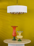 Tyler 6 Light Ceiling Pendant Antique Bronze and White With Shade TYL6463