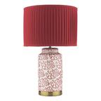 Laura Ashley Knipton Table Lamp Red Ceramic and Antique Brass With Shade LA3756700-Q