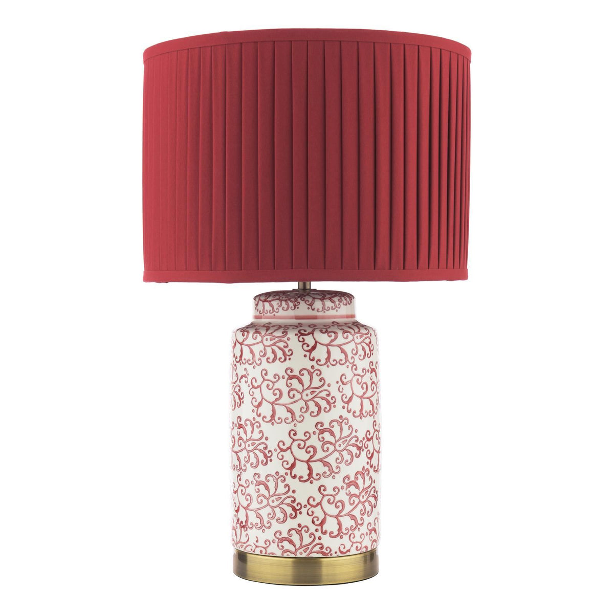 Laura Ashley Knipton Table Lamp Red Ceramic and Antique Brass With Shade LA3756700-Q