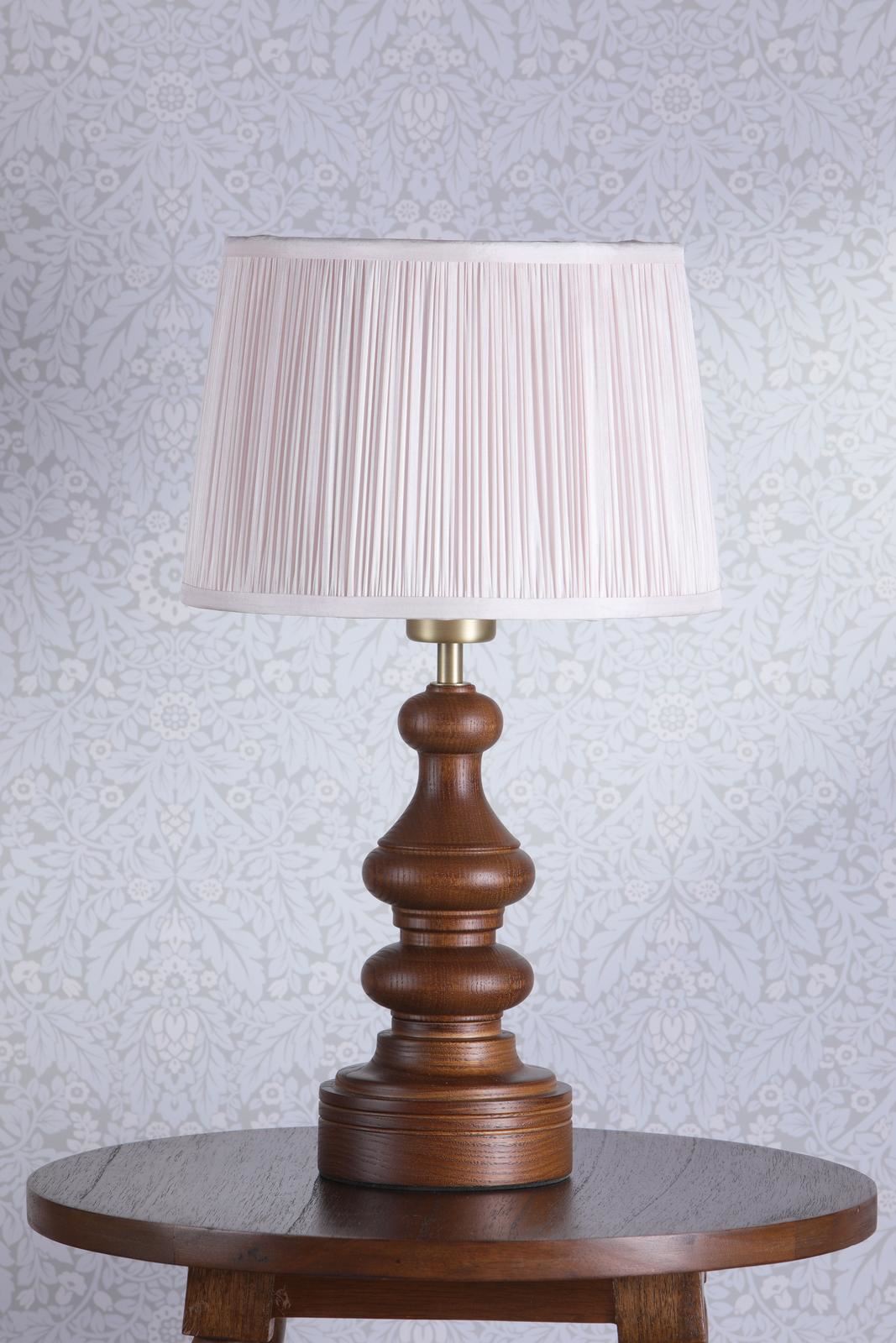 Laura Ashley Millbrook Table Lamp Dark Wood and Industrial Brass Base Only LA3756660-Q