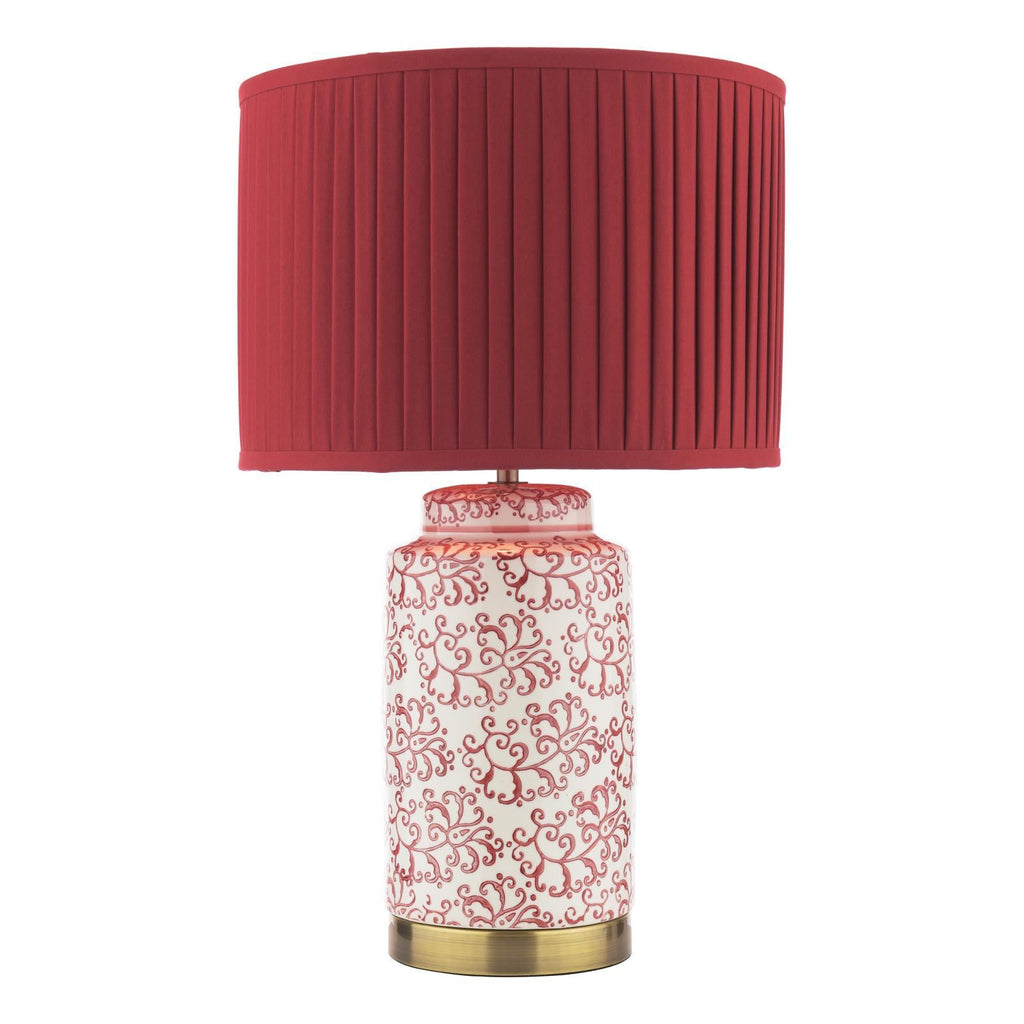 Laura Ashley Knipton Table Lamp Red Ceramic and Antique Brass With Shade LA3756700-Q