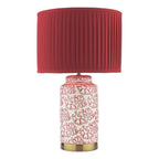 Laura Ashley Knipton Table Lamp Red Ceramic and Antique Brass With Shade LA3756700-Q