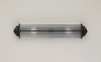 Pillar 2 Light Bathroom Wall Light In Satin Black And Clear Glass Rods IP44 E14