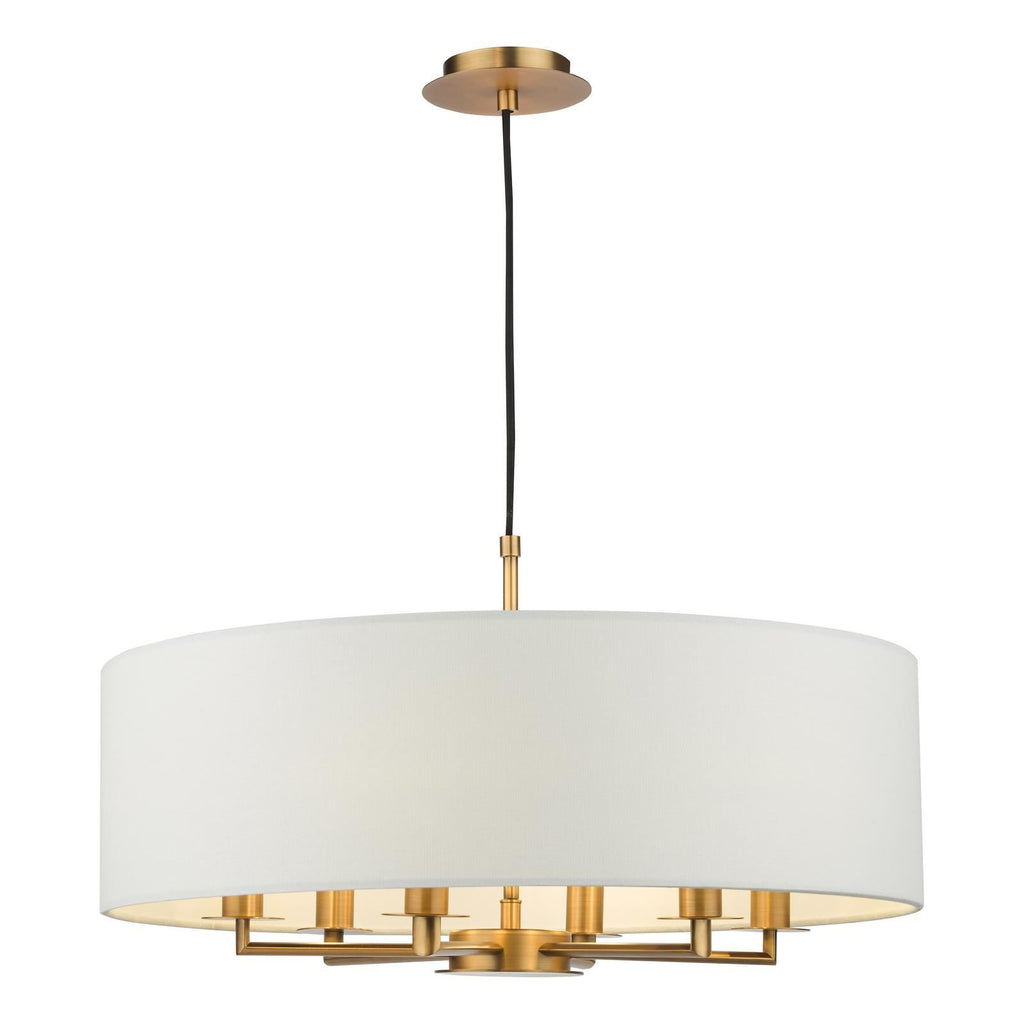 Tyler 6 Light Ceiling Pendant Antique Bronze and White With Shade TYL6463