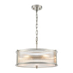 Franklite Sloane 5 Light Ceiling Light In Polished Nickel With Ribbed And Frosted Glass FL2505-5