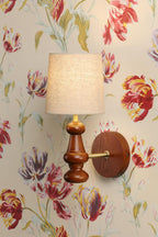 Laura Ashley Millbrook Wall Light Dark Wood and Industrial Brass With Shade LA3756745-Q