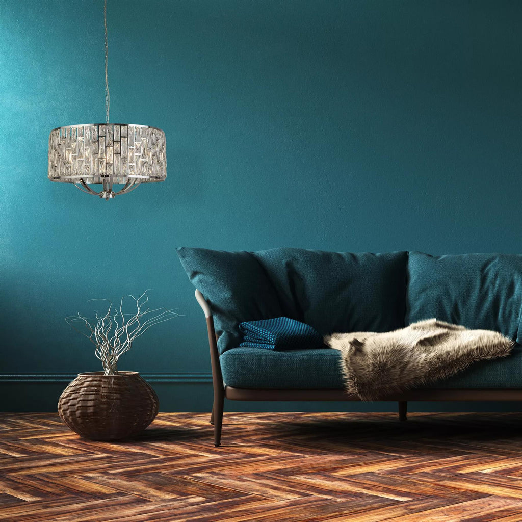 Bijou 8 Light Ceiling Pendant Light In Chrome Finish With Crystal Glass 6588-8CC
