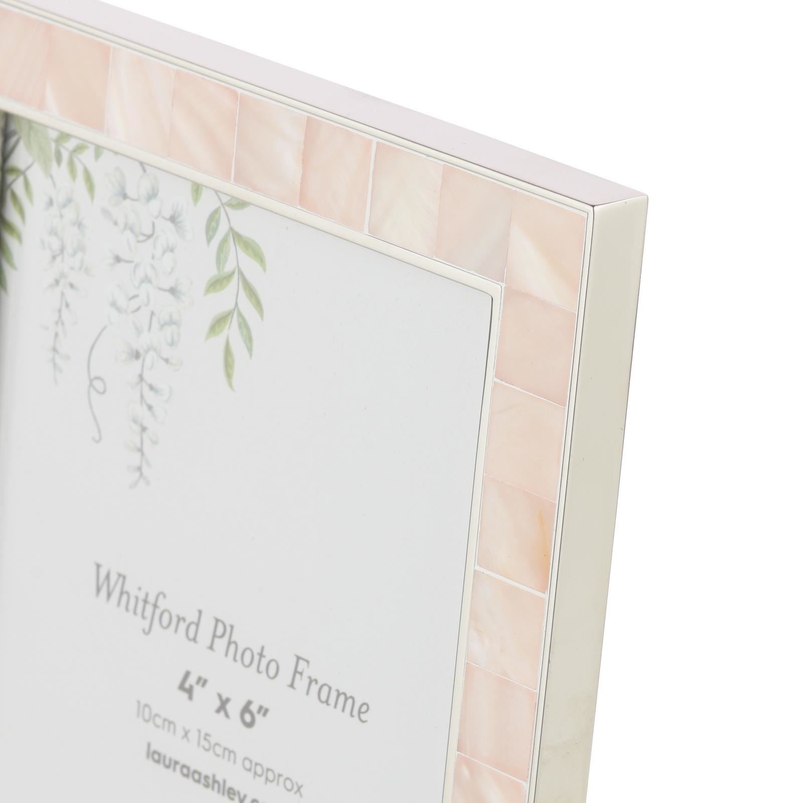 Laura Ashley Whitford Photo Frame Polished Nickel and Pink 4" x 6" LA3756697-Q