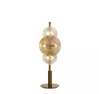 Wagon Wheel 6 Light Table Lamp In Bronze Finish With Amber Glass 88211-6BZ