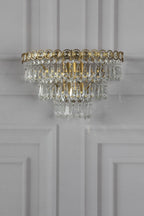 Laura Ashley Enid Wall Light Faceted Crystal Glass and Matt Antique Brass LA3756714-Q