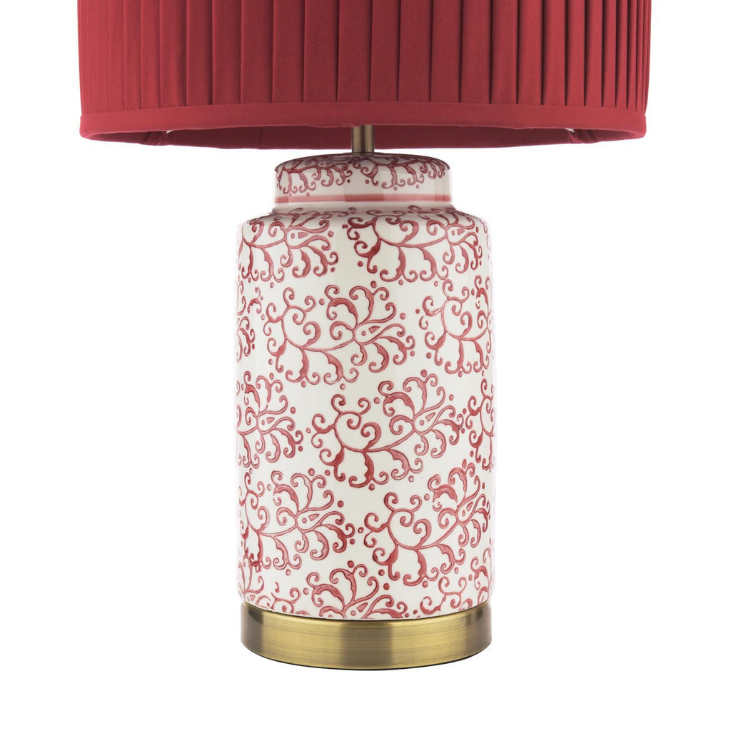 Laura Ashley Knipton Table Lamp Red Ceramic and Antique Brass With Shade LA3756700-Q