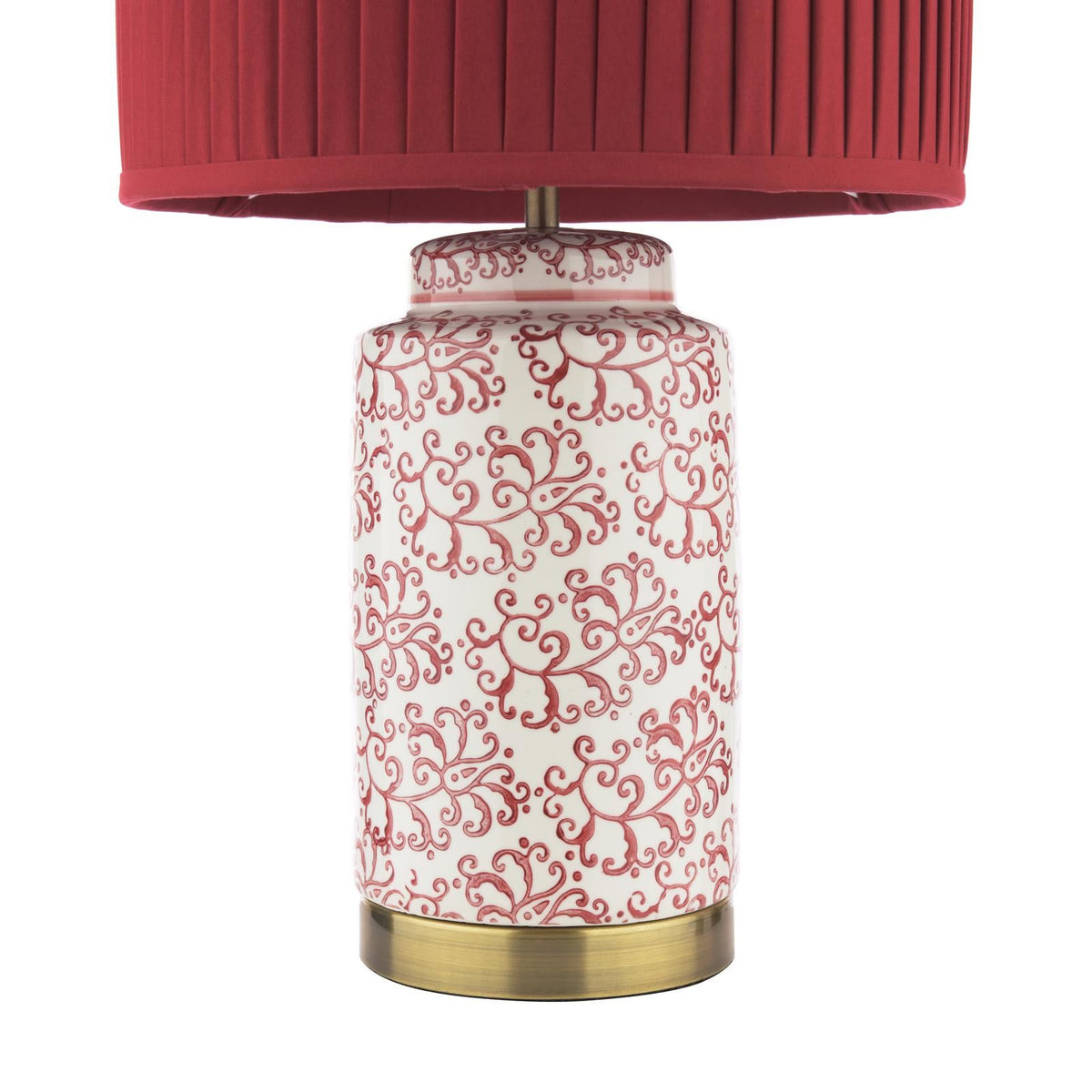 Laura Ashley Knipton Table Lamp Red Ceramic and Antique Brass With Shade LA3756700-Q
