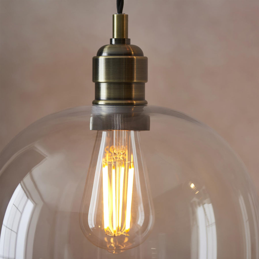 Camden Large Ceiling Pendnat Light In Antique Brass Finish 100658