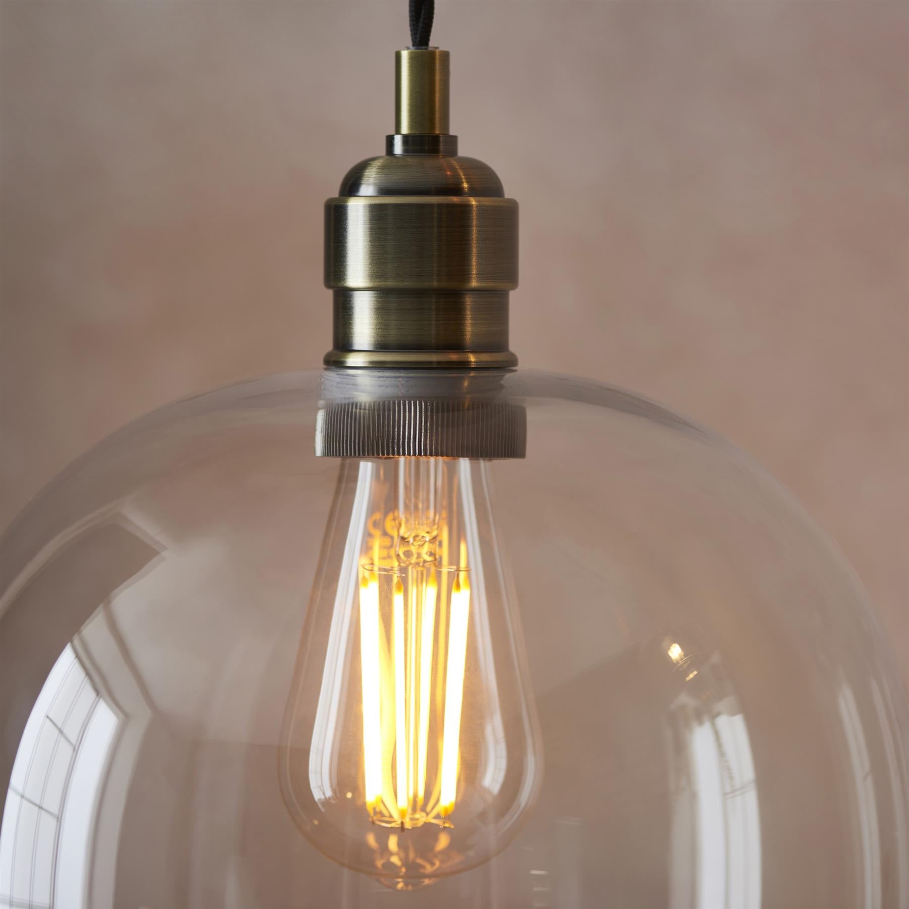 Camden Large Ceiling Pendnat Light In Antique Brass Finish 100658