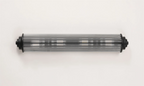 Pillar 4 Light Bathroom Wall Light In Satin Black And Clear Glass Rods IP44 G9