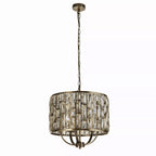 Bijou 5 Light  Ceiling Pendant Light In Antique Brass Finish With Crystal Glass 6585-5AB