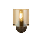 Sweden Single Wall Light In Mocha Finish With Amber Glass 88912-1MO