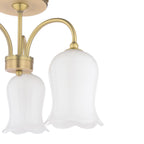 Laura Ashley Lidsell 3 Light Semi-Flush Matt Antique Brass and Opal Glass LA3756648-Q