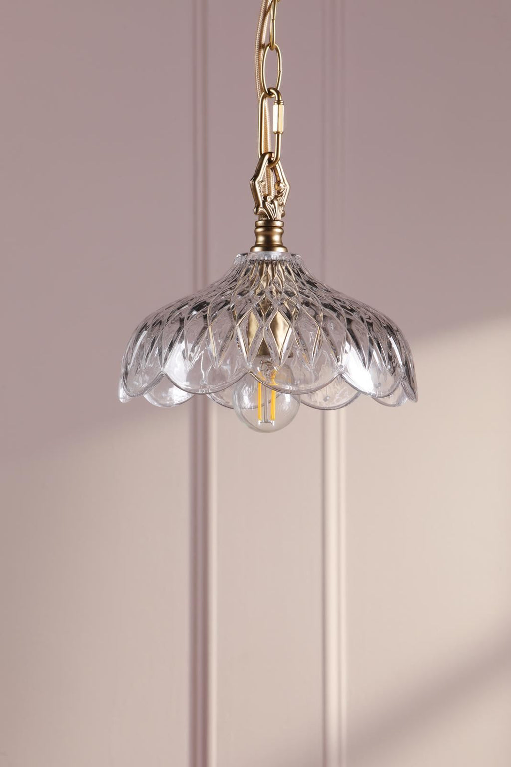 Laura Ashley Eversden Pendant Antique Brass and Crystal LA3756652-Q