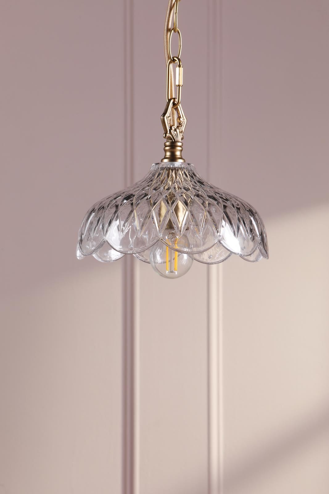 Laura Ashley Eversden Pendant Antique Brass and Crystal LA3756652-Q