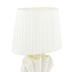 Laura Ashley Shell Table Lamp White Ceramic and Satin Chrome With Shade LA3756702-Q