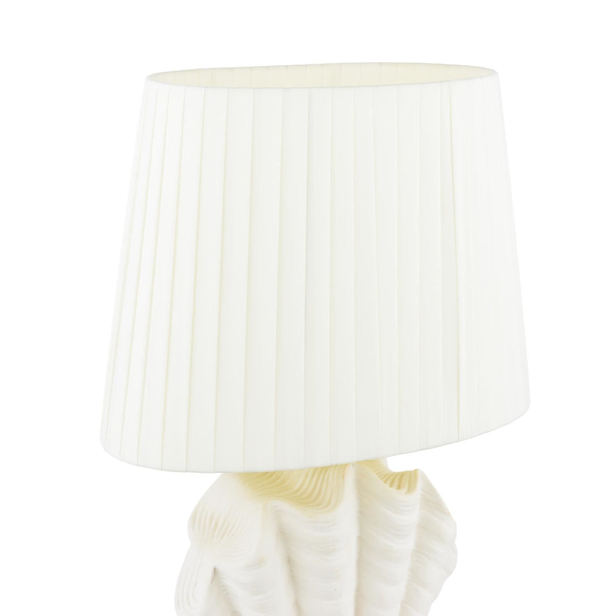 Laura Ashley Shell Table Lamp White Ceramic and Satin Chrome With Shade LA3756702-Q