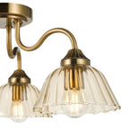 Erika 3 Light Semi-Flush Antique Bronze and Amber Glass ERI5363