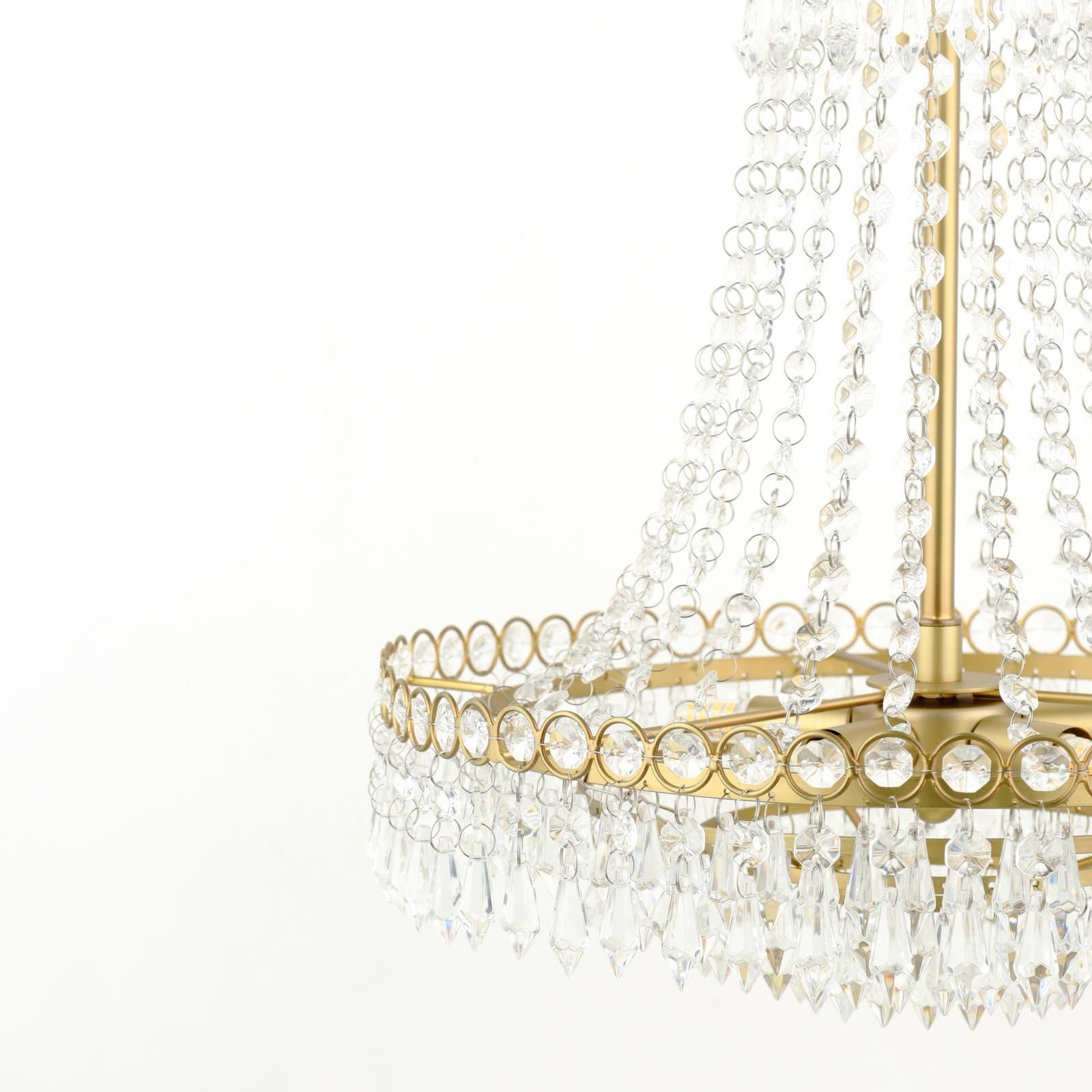 Enid 5 Light Chandelier Faceted Glass and Matt Antique Brass LA3756713-Q