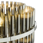 Imani 16 Light Pendant Polished Chrome and Smoked Ribbed Glass IMA1650