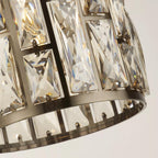 Bijou Single Ceiling Pendant Light In Antique Brass With Crystal Glass 6581-1AB