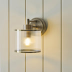 Ridgeton Single Wall Light In Antique Brass With Ribbed Glass 120144