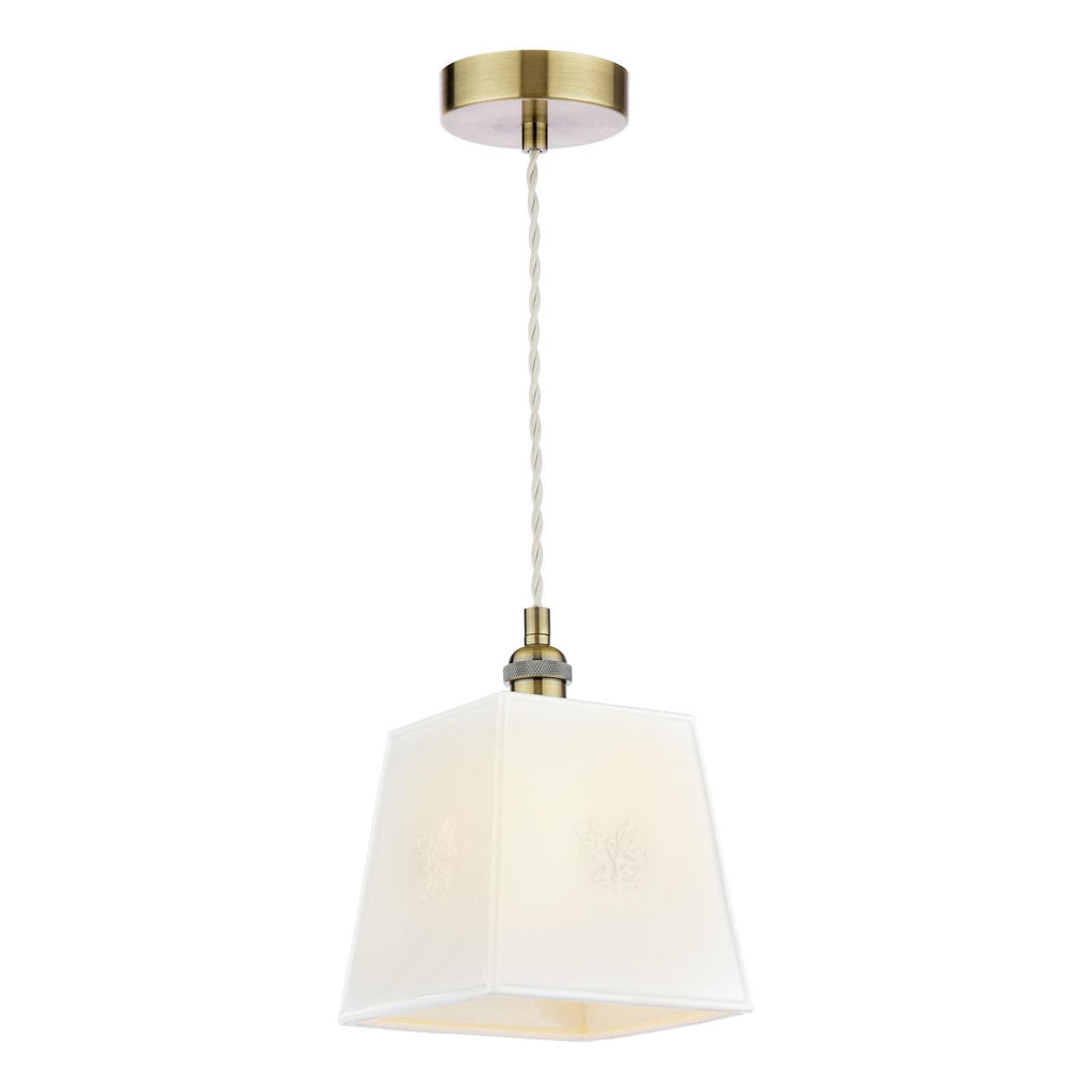 Laura Ashley Porcelain Pendant Cream and Antique Brass LA3756731-Q