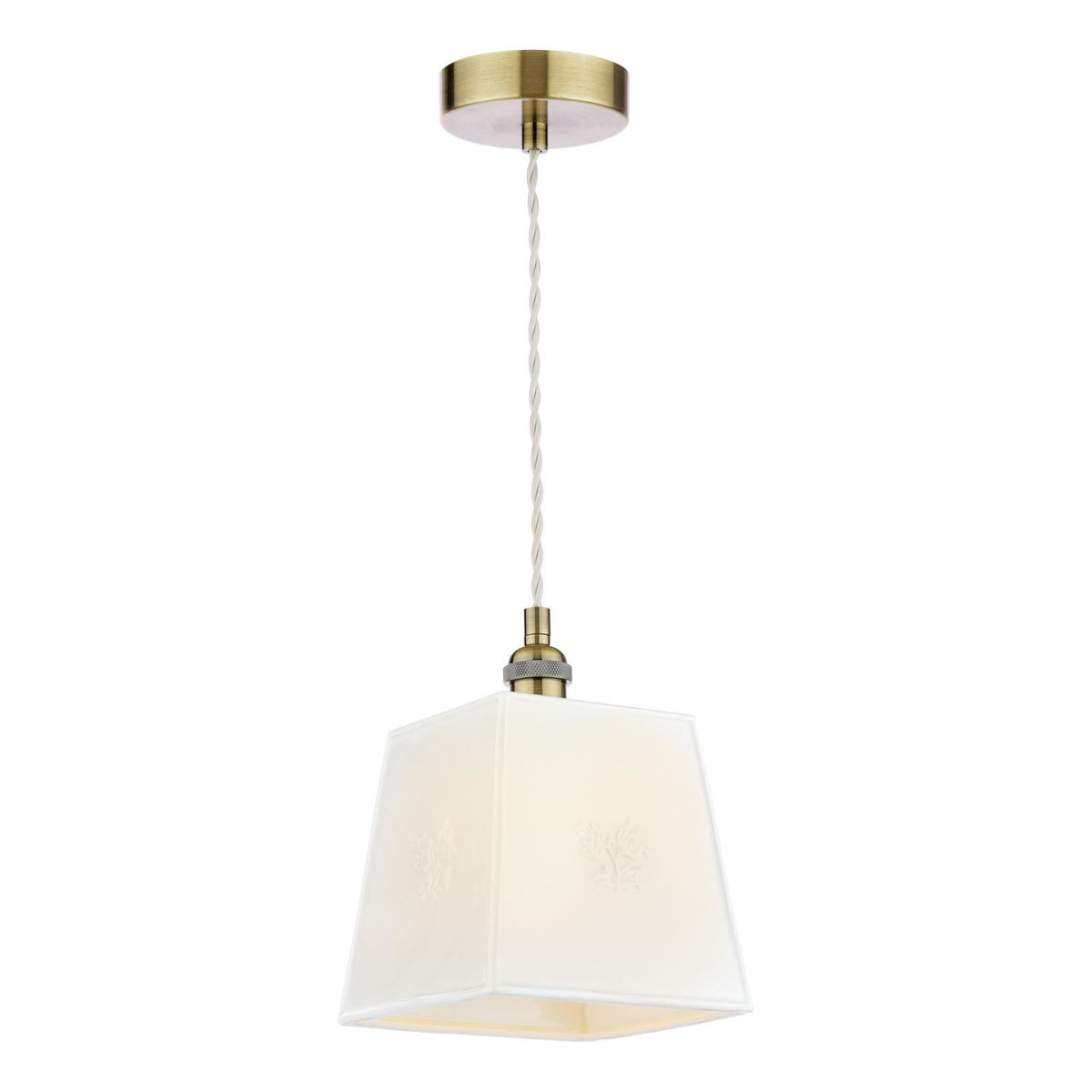 Laura Ashley Porcelain Pendant Cream and Antique Brass LA3756731-Q