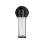 Pillar 1 Light Bathroom Wall Light In Satin Black And Clear Glass Rods IP44 E14