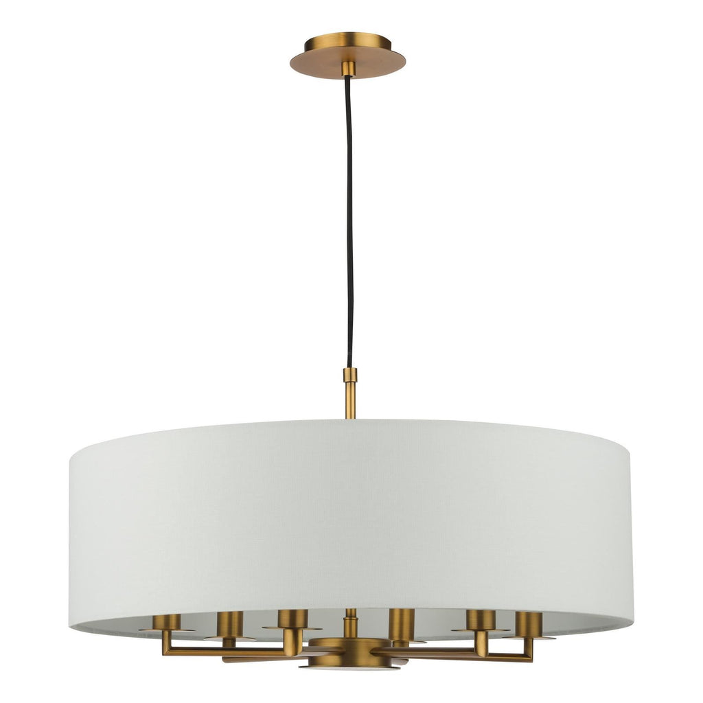 Tyler 6 Light Ceiling Pendant Antique Bronze and White With Shade TYL6463