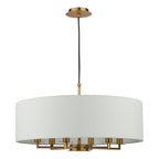 Tyler 6 Light Ceiling Pendant Antique Bronze and White With Shade TYL6463