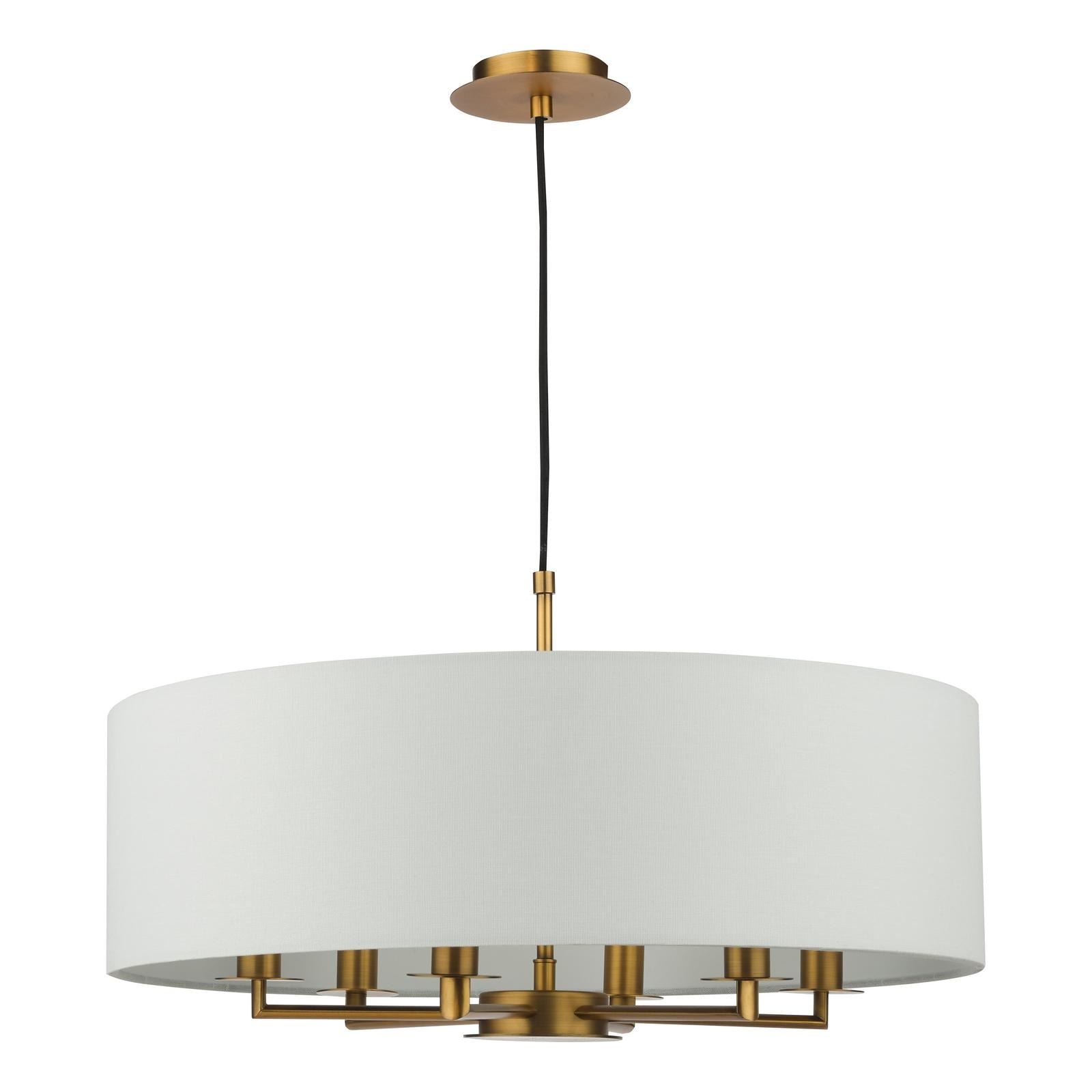 Tyler 6 Light Ceiling Pendant Antique Bronze and White With Shade TYL6463