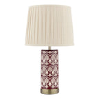 Laura Ashley Medlock Table Lamp Purple Ceramic and Antique Brass With Shade LA3756732-Q