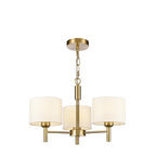 Franklite Barolo 3 Light Ceiling Light In Aged Brass With Off White Shades FL2471-3