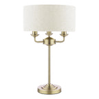 Laura Ashley Sorrento 3 Light Table Lamp Matt Antique Brass With Natural Shade LA3756754-Q