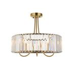 Visconti 3 Light Semi Flush Ceiling Light In Antique Brass Finish With Clear Glass 119609