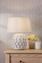 Laura Ashley Ingham Table Lamp White Ceramic and Brushed Silver With Shade LA3756679-Q