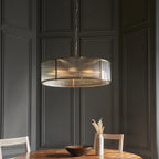 Ridgeton 8 Light Ceiling Pendant Light In Antique Brass With Clear Ribbed Glass 119455
