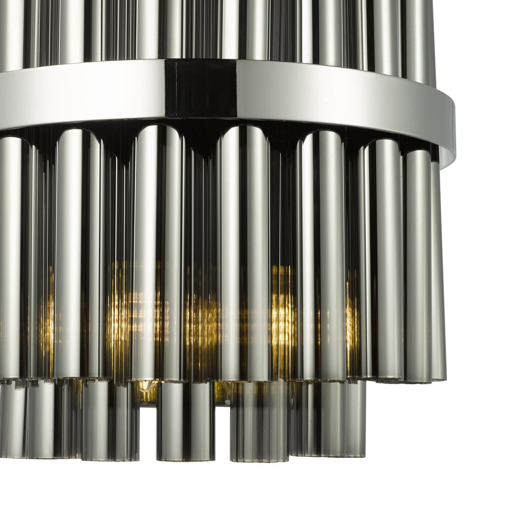 Imani 2 Light Wall Light Polished Chrome and Smoked Ribbed Glass IMA0950