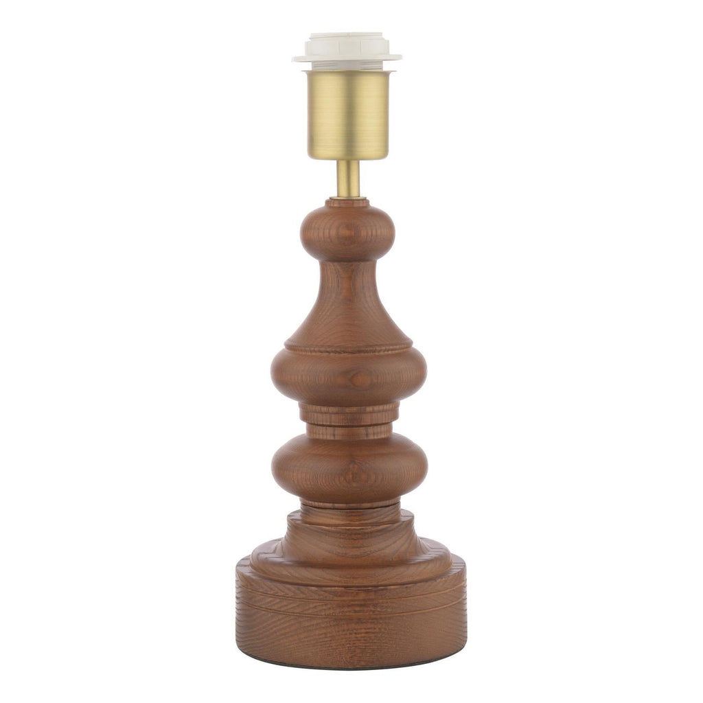 Laura Ashley Millbrook Table Lamp Dark Wood and Industrial Brass Base Only LA3756660-Q